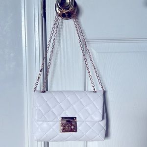 Shein Faux Leather Gold Chain White 2 Way Mini Purse